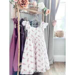 Enchanted Rose Garden Embroidered Flutter Strap Midi Dress 4/5